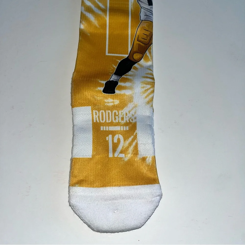 Men's Aaron Rodgers Greenbay Packers Strideline Socks M/L New